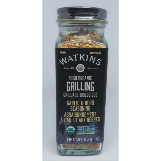 Watkins Organic Grilling Garlic & Herb Seasoning 83g